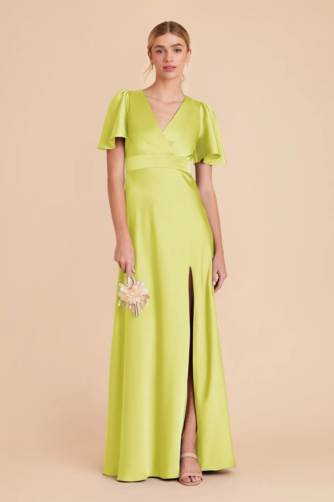 Marni Matte Satin Dress - Chartreuse sold by Birdy Grey product image thumbnail 4