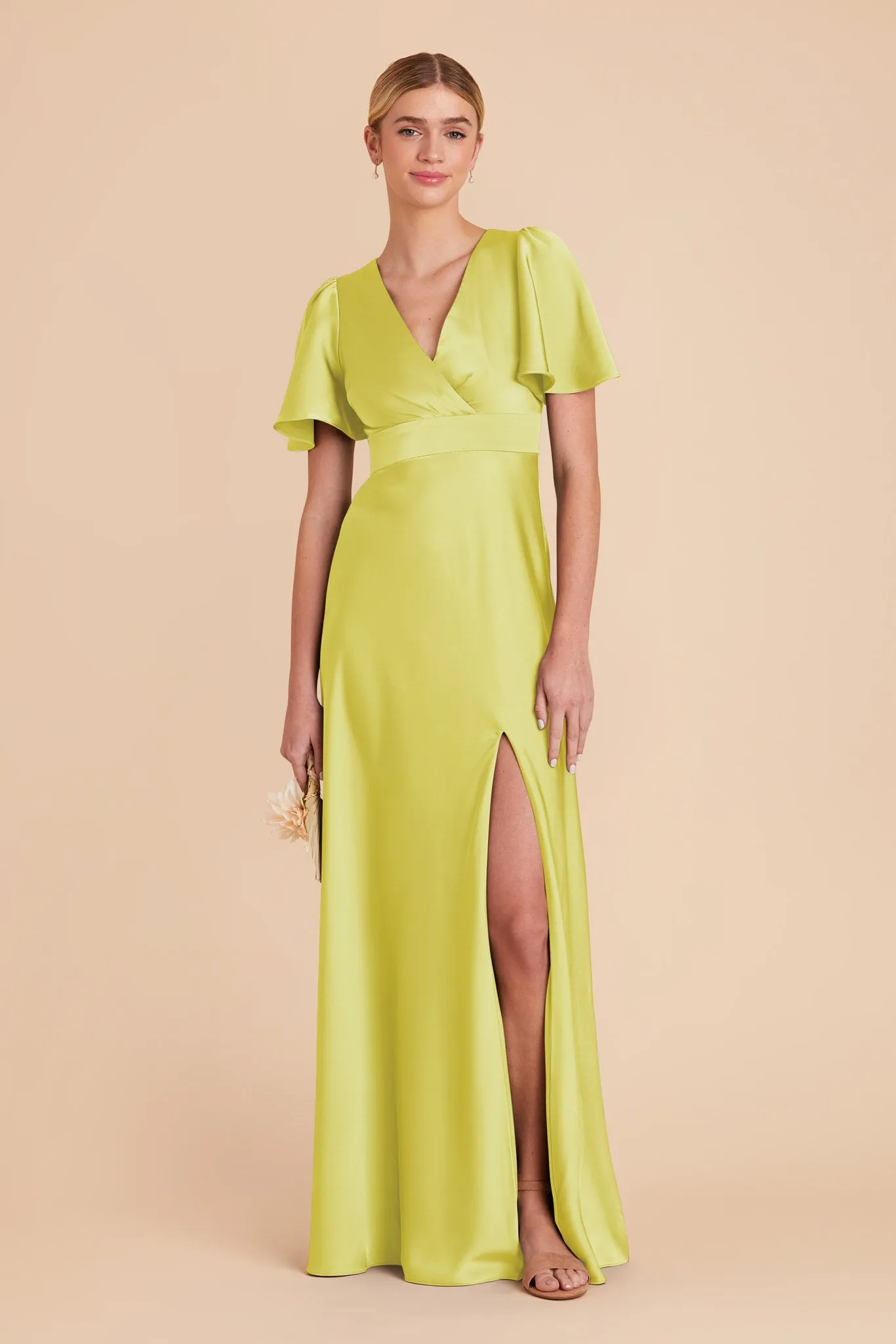Marni Matte Satin Dress - Chartreuse sold by Birdy Grey
