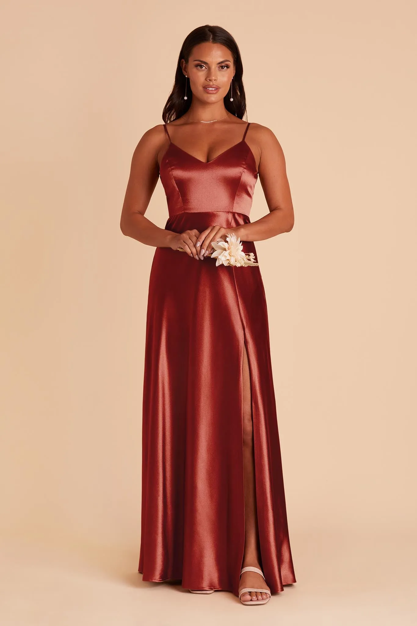 Jay Shiny Satin Dress - Spice sold by Birdy Grey product image thumbnail 3