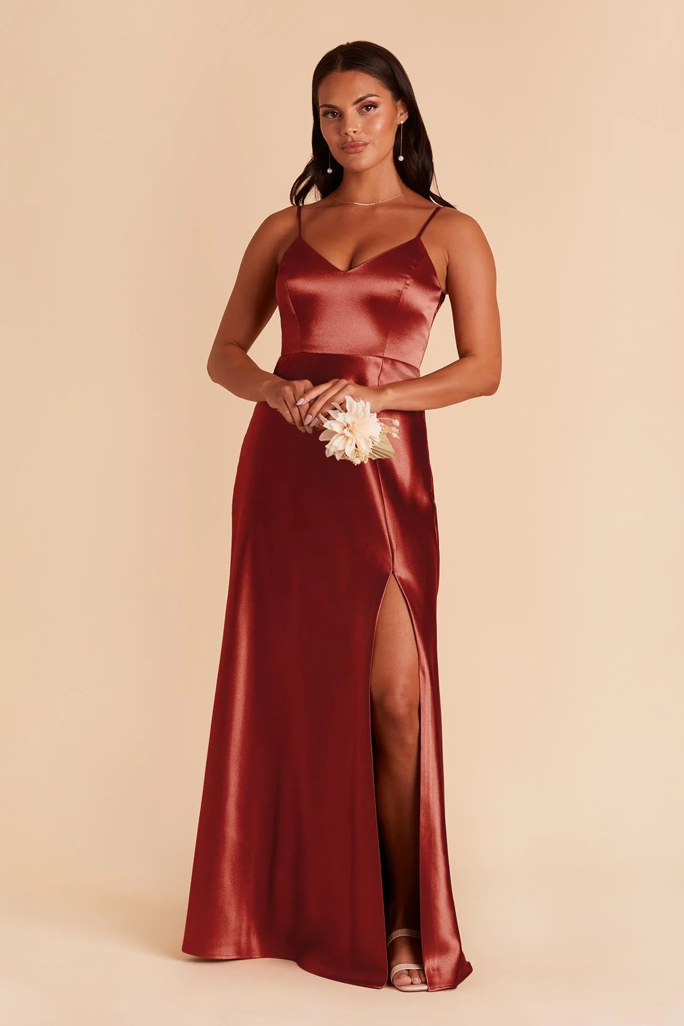 Jay Shiny Satin Dress - Spice sold by Birdy Grey