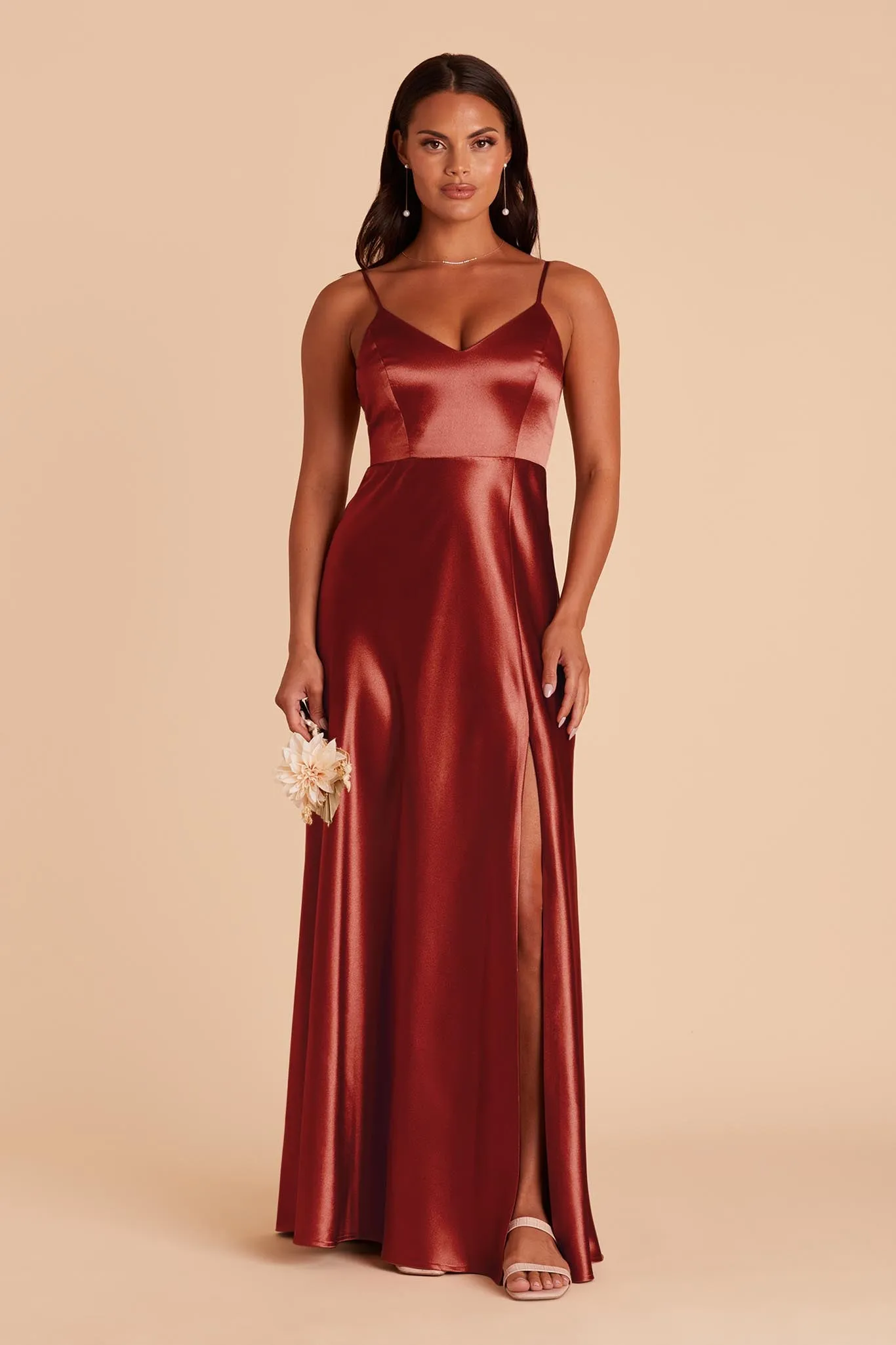 Jay Shiny Satin Dress - Spice sold by Birdy Grey product image thumbnail 4