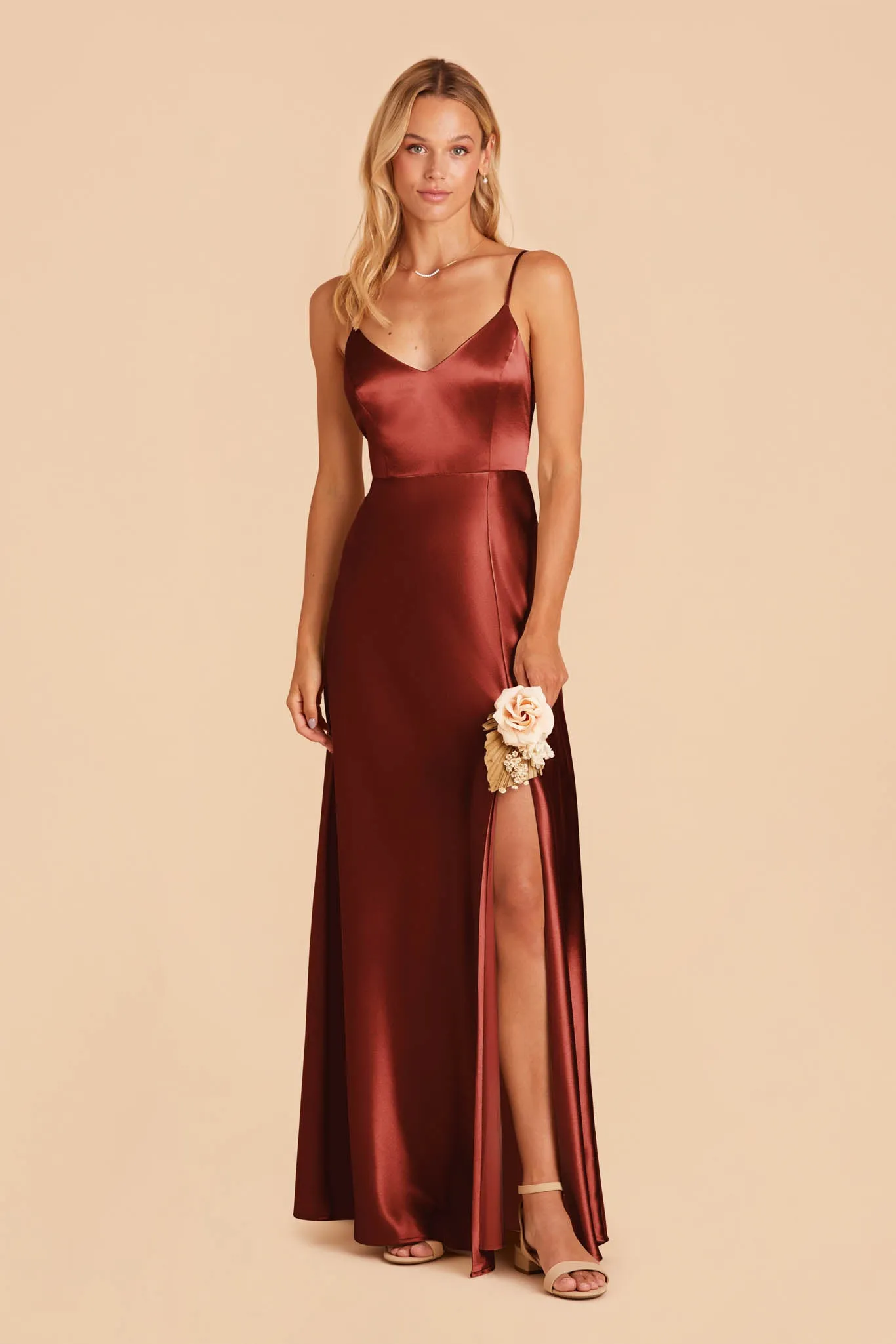 Jay Shiny Satin Dress - Spice sold by Birdy Grey product image thumbnail 5