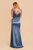 Gloria Shiny Satin Dress - Twilight sold by Birdy Grey