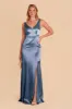 Gloria Shiny Satin Dress - Twilight sold by Birdy Grey