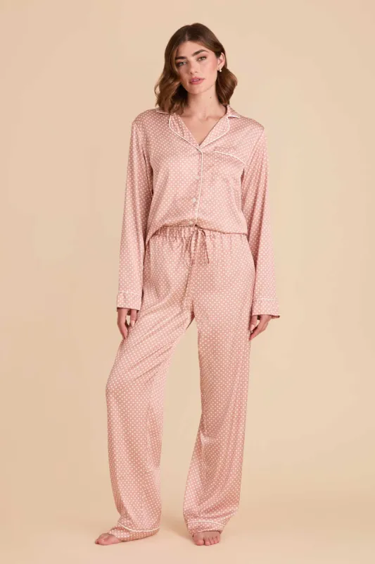 Jonny Print Pajama Set - Antique Rose Diamond sold by Birdy Grey