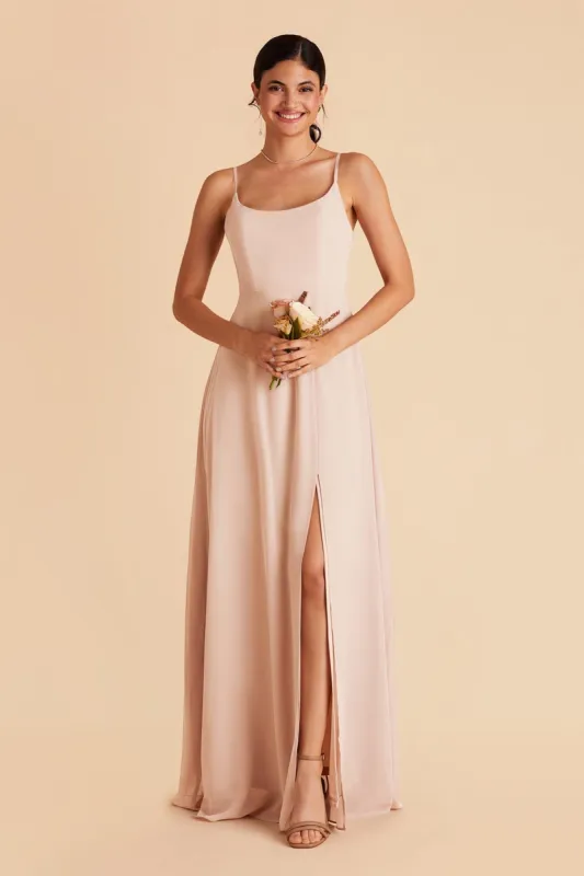 Amy Chiffon Dress - Pale Blush sold by Birdy Grey