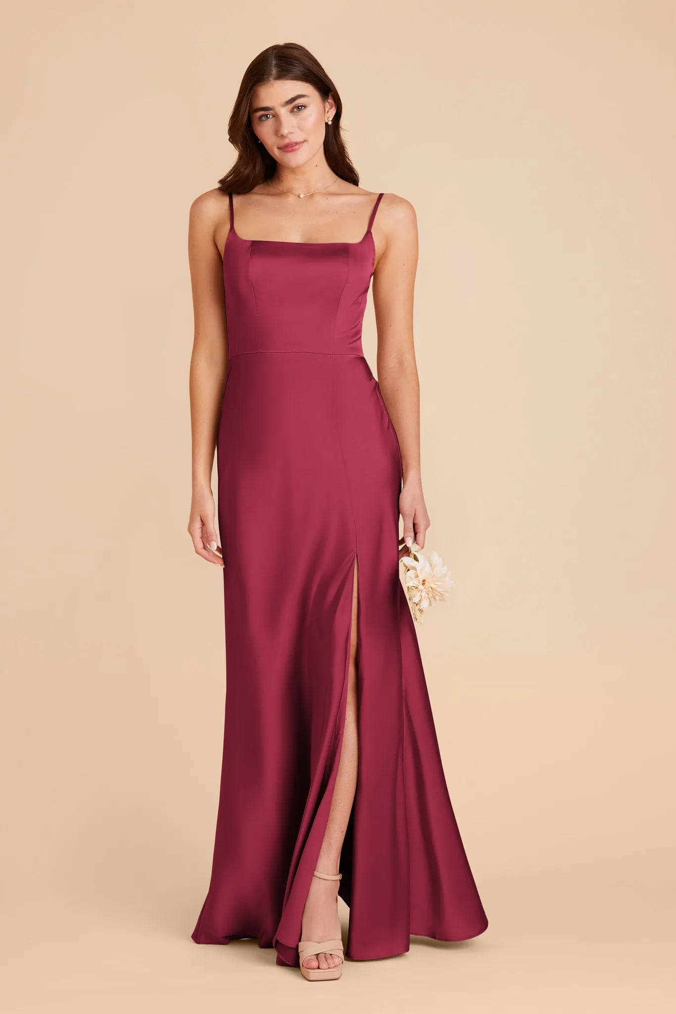 Mai Matte Satin Dress - Berry sold by Birdy Grey