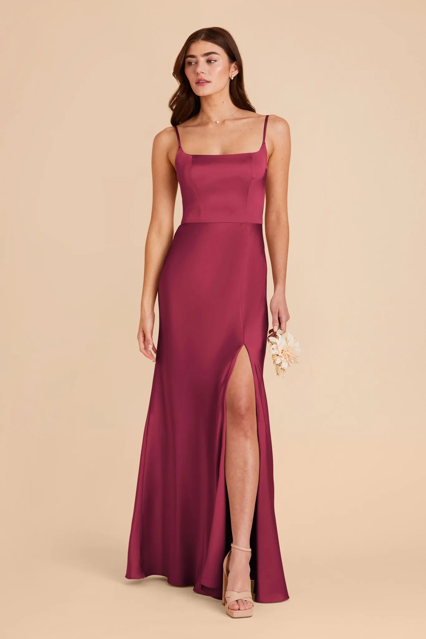 Mai Matte Satin Dress - Berry sold by Birdy Grey product image thumbnail 3