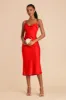 Lisa Matte Satin Midi Dress - Lipstick Red sold by Birdy Grey