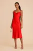 Lisa Matte Satin Midi Dress - Lipstick Red sold by Birdy Grey