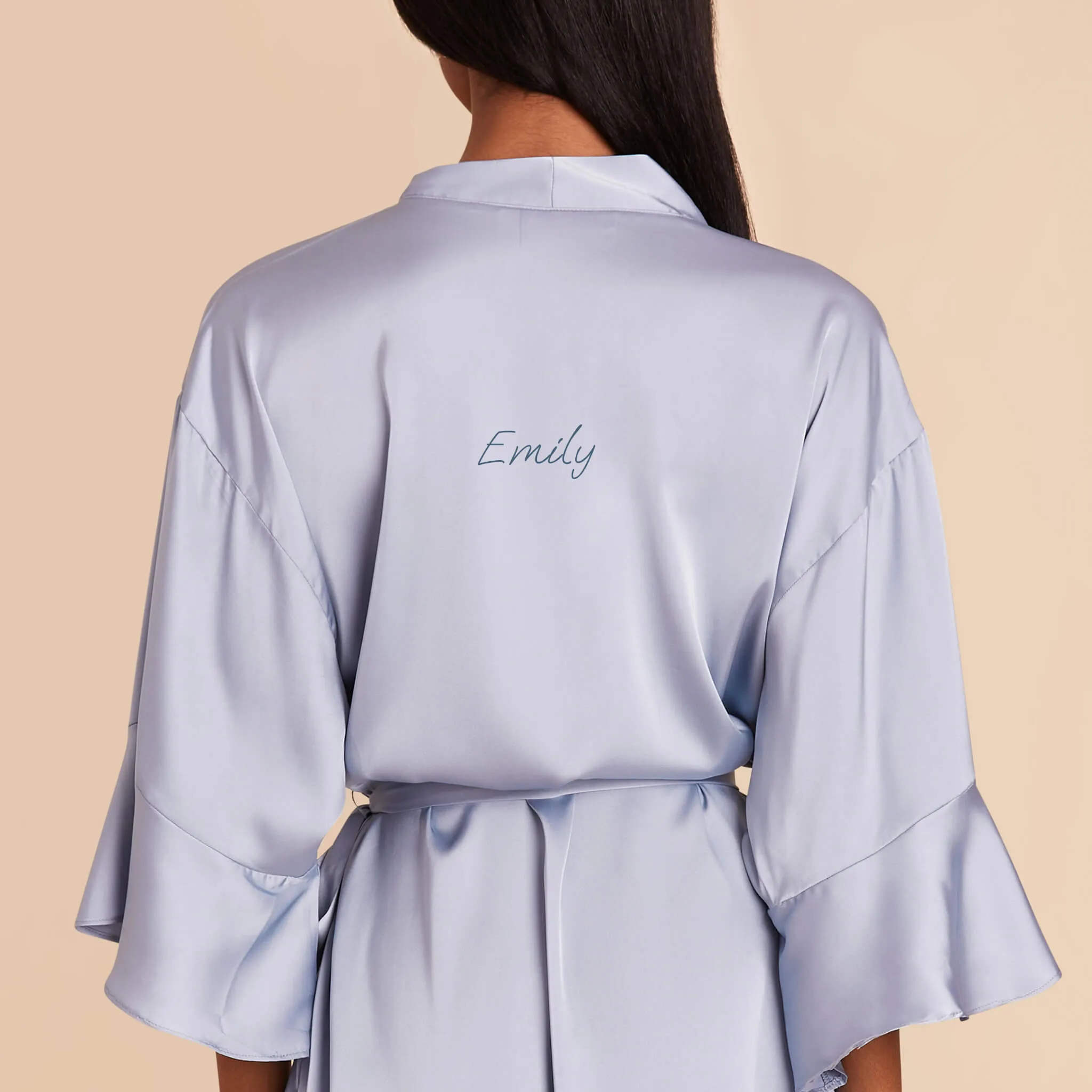 Kenny Ruffle Satin Robe - Sea Glass sold by Birdy Grey product image thumbnail 2