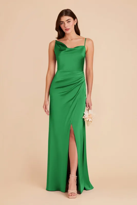 Jennifer Matte Satin Dress - Kelly Green sold by Birdy Grey