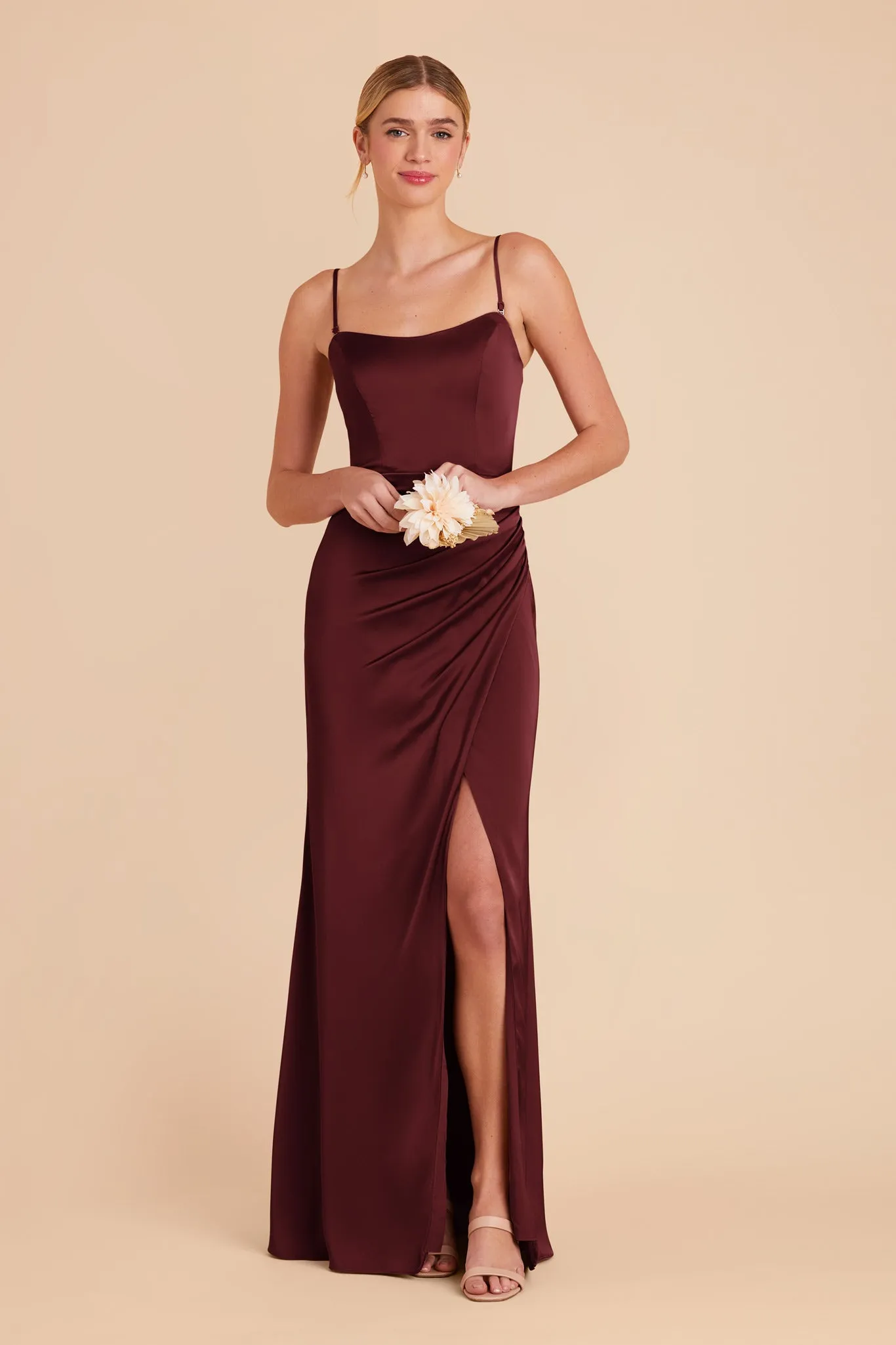 Anne Matte Satin Dress - Cabernet sold by Birdy Grey product image thumbnail 4