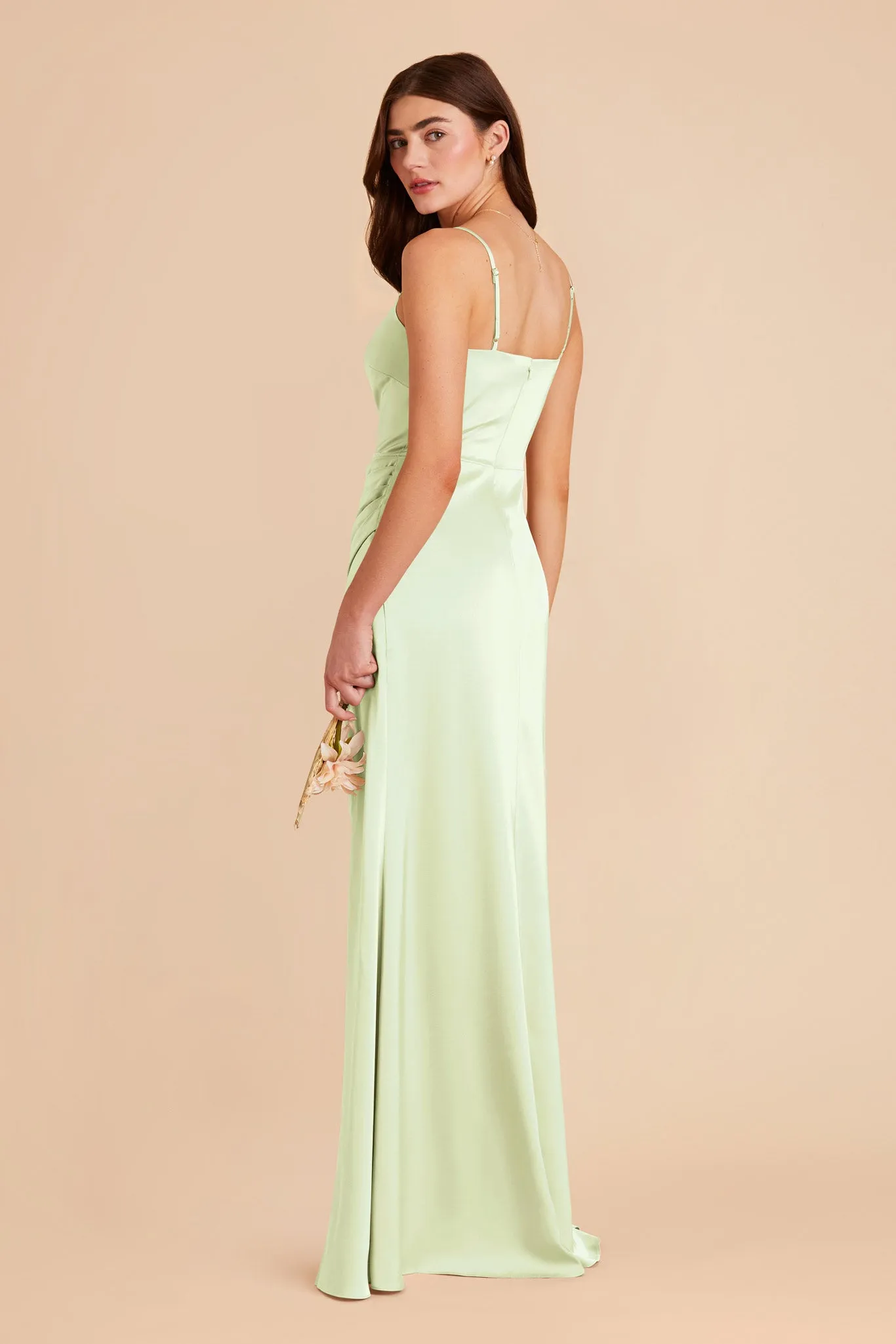 Jennifer Matte Satin Dress - Pale Pistachio sold by Birdy Grey product image thumbnail 4
