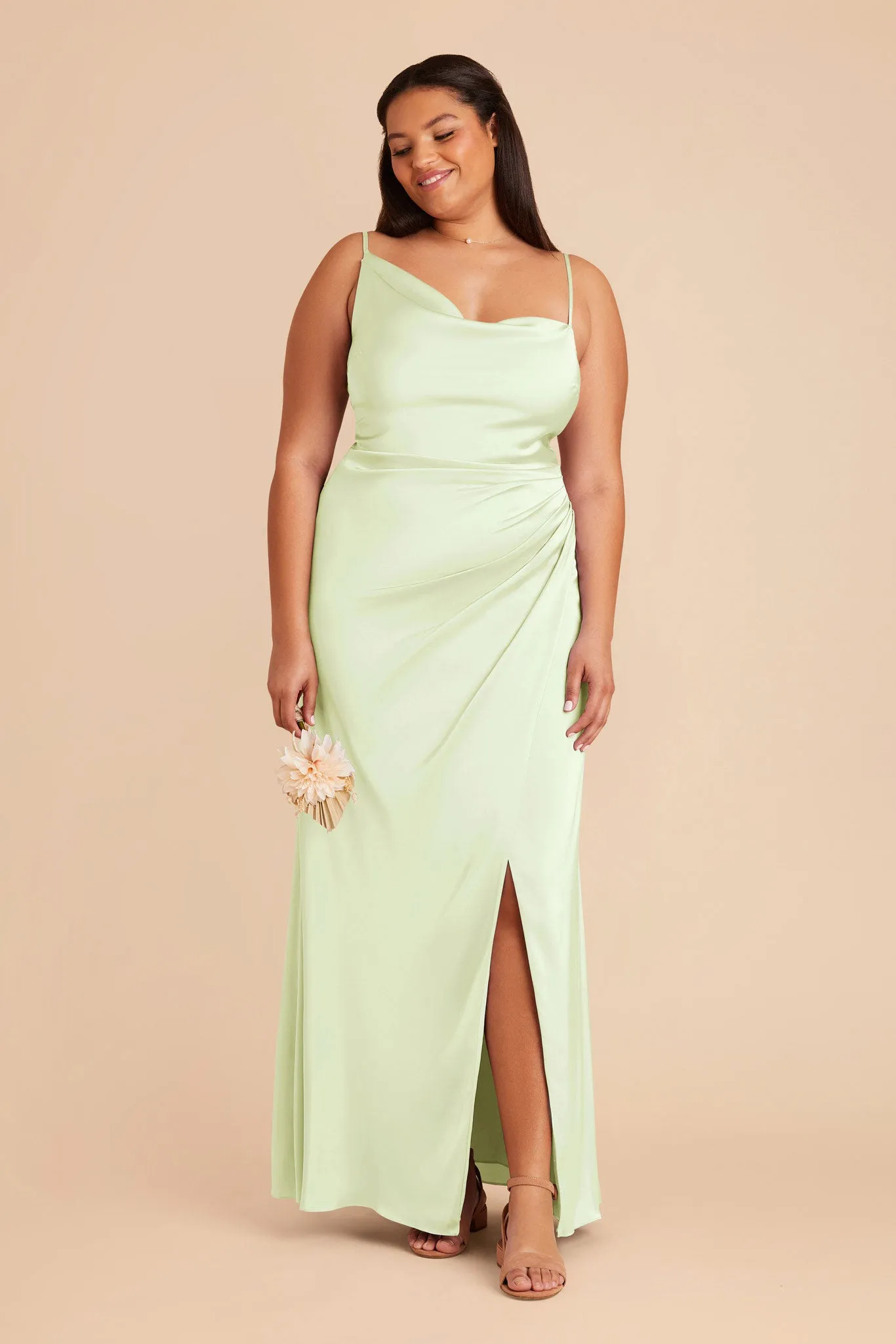 Jennifer Matte Satin Dress - Pale Pistachio sold by Birdy Grey product image thumbnail 2
