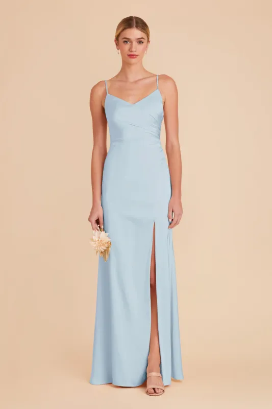 Catherine Matte Satin Dress - Mist Blue sold by Birdy Grey