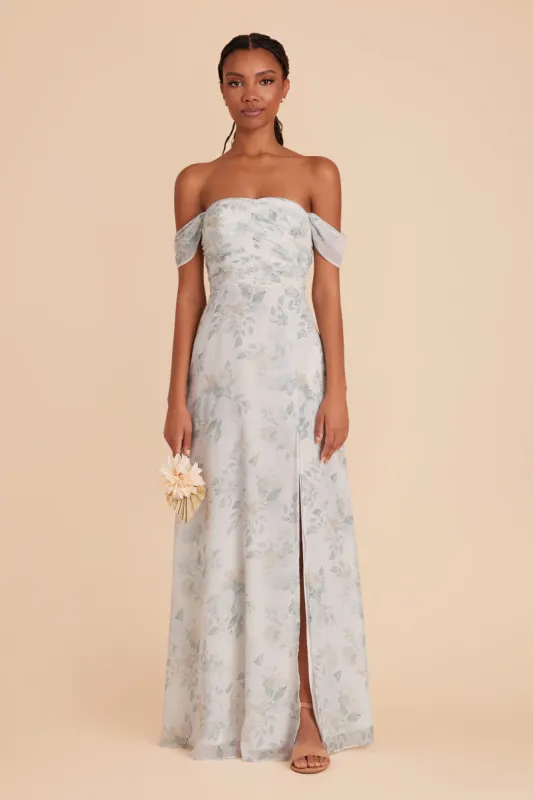 Cara Chiffon Dress - Sage Spring Garden sold by Birdy Grey