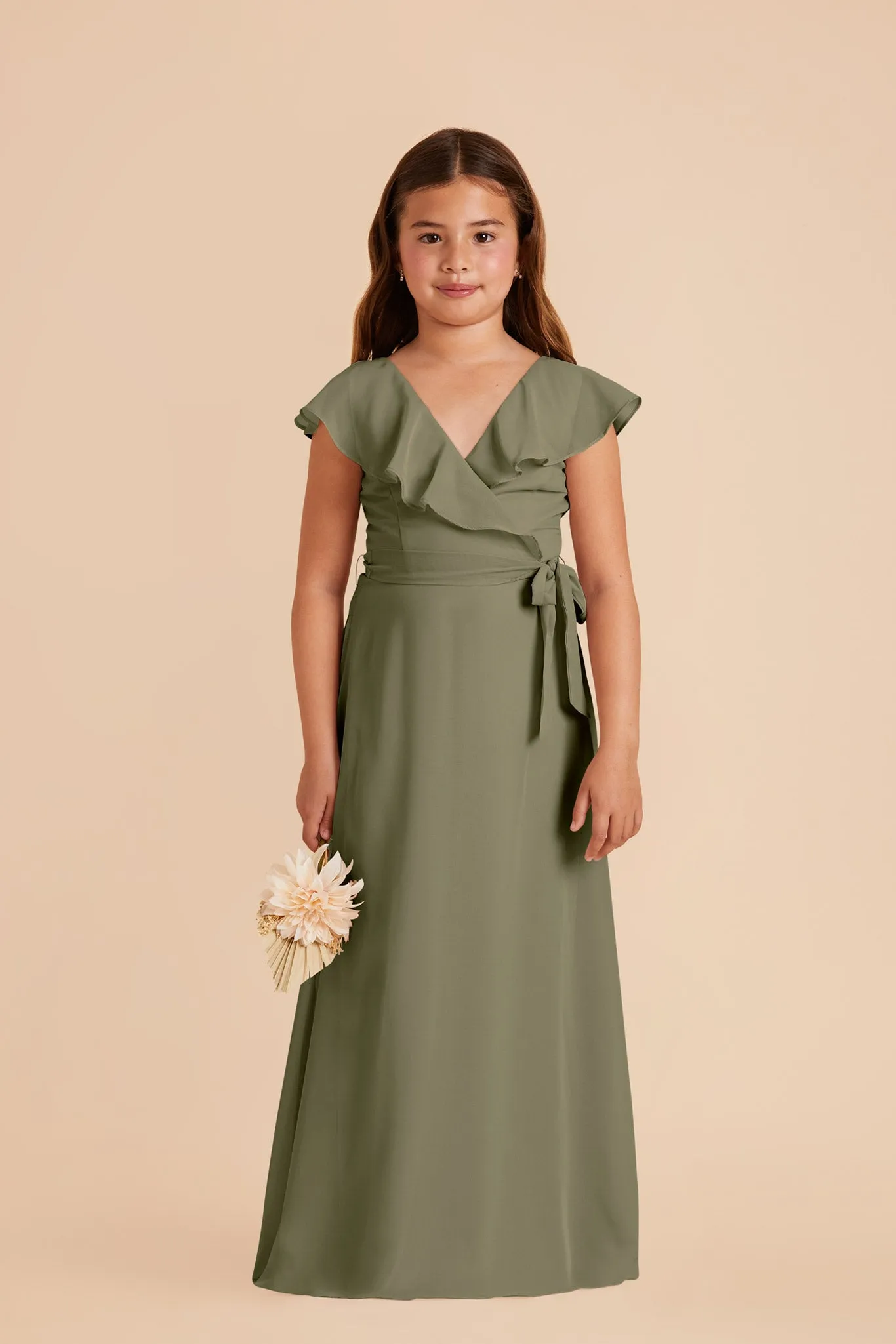 Jax Junior Chiffon Dress - Moss Green sold by Birdy Grey