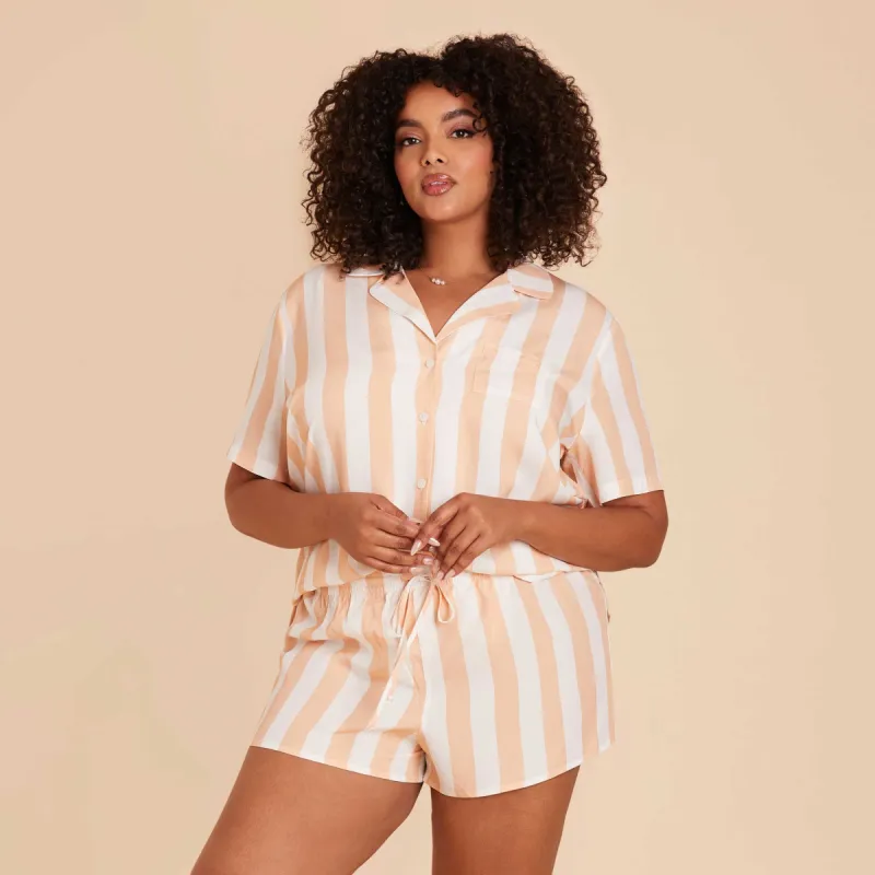 Eddie Pajama Set - Orange Stripe sold by Birdy Grey