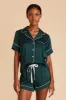 Jonny Satin Pajama Set - Emerald sold by Birdy Grey