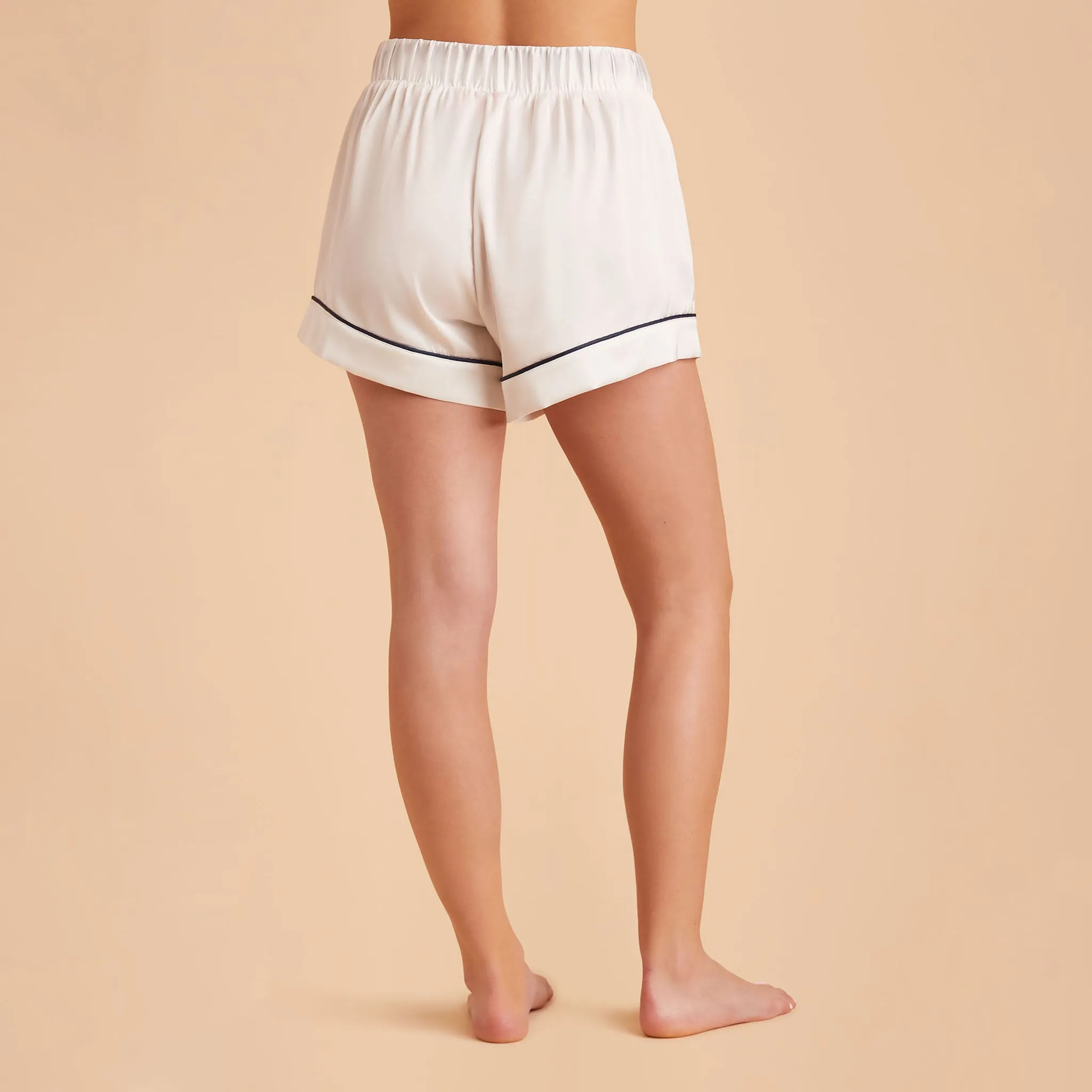 Jonny Satin Pajama Shorts - Ivory sold by Birdy Grey product image thumbnail 5