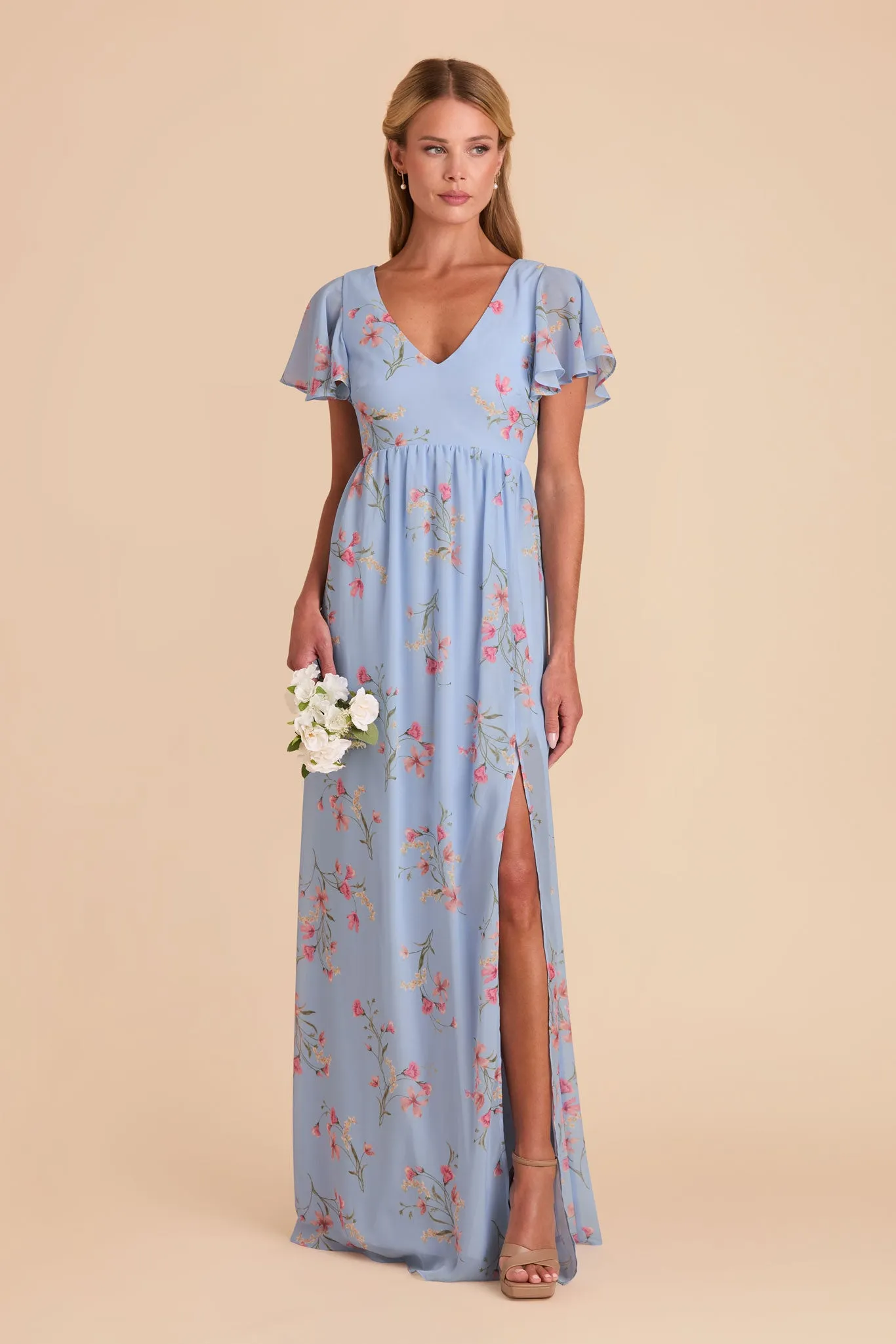 Hannah Empire Dress - Periwinkle Blue Le Fleur sold by Birdy Grey