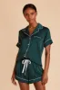 Jonny Satin Pajama Set - Emerald sold by Birdy Grey