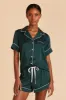 Jonny Satin Pajama Set - Emerald sold by Birdy Grey