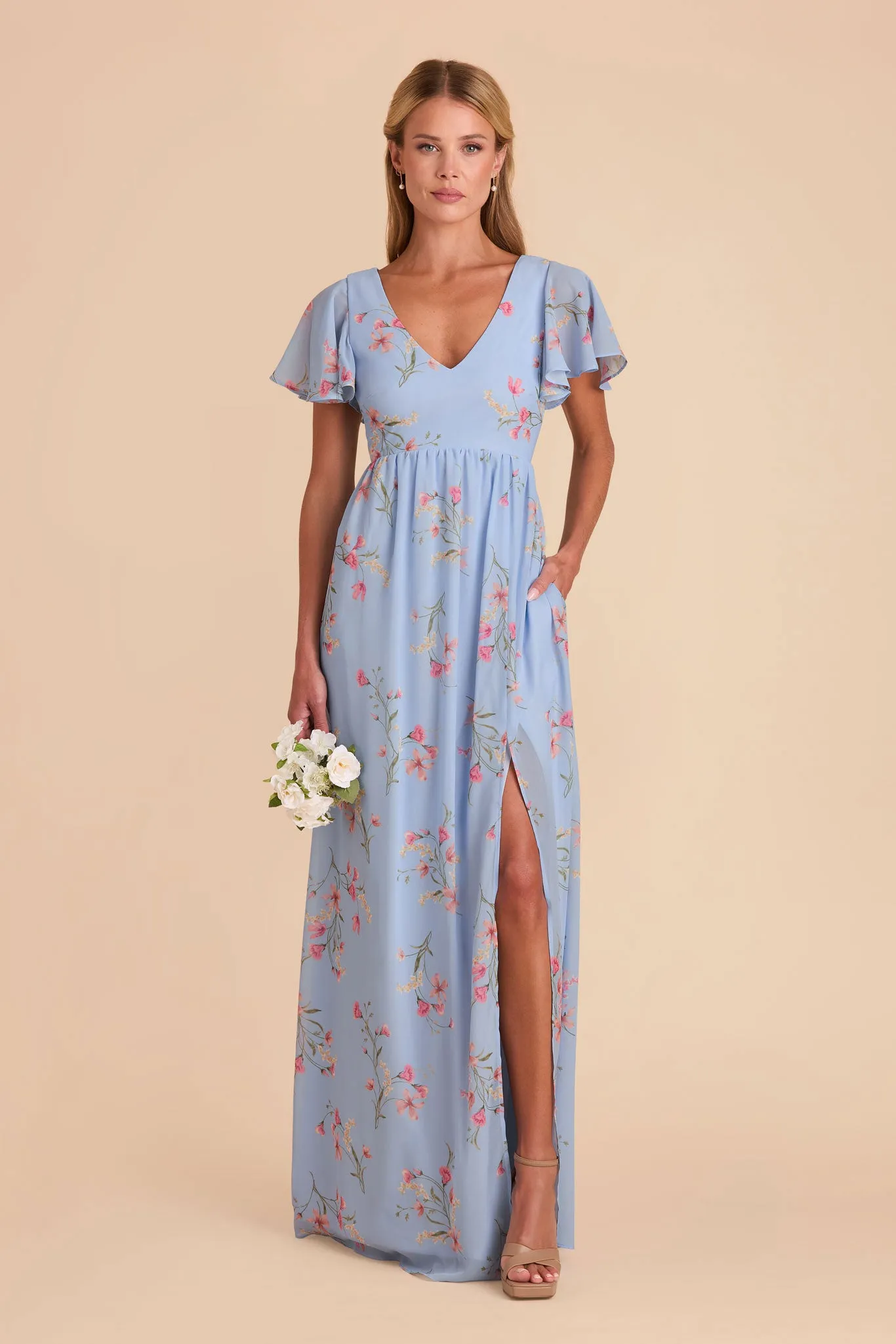 Hannah Empire Dress - Periwinkle Blue Le Fleur sold by Birdy Grey product image thumbnail 2