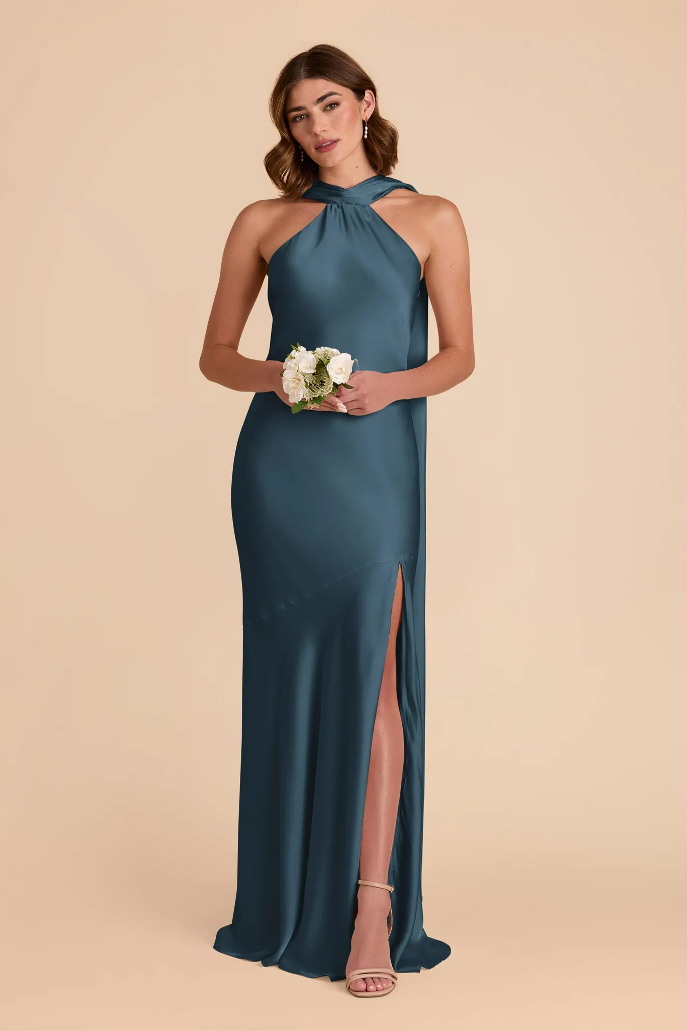 Eileen Matte Satin Dress - Dark Teal sold by Birdy Grey product image thumbnail 3