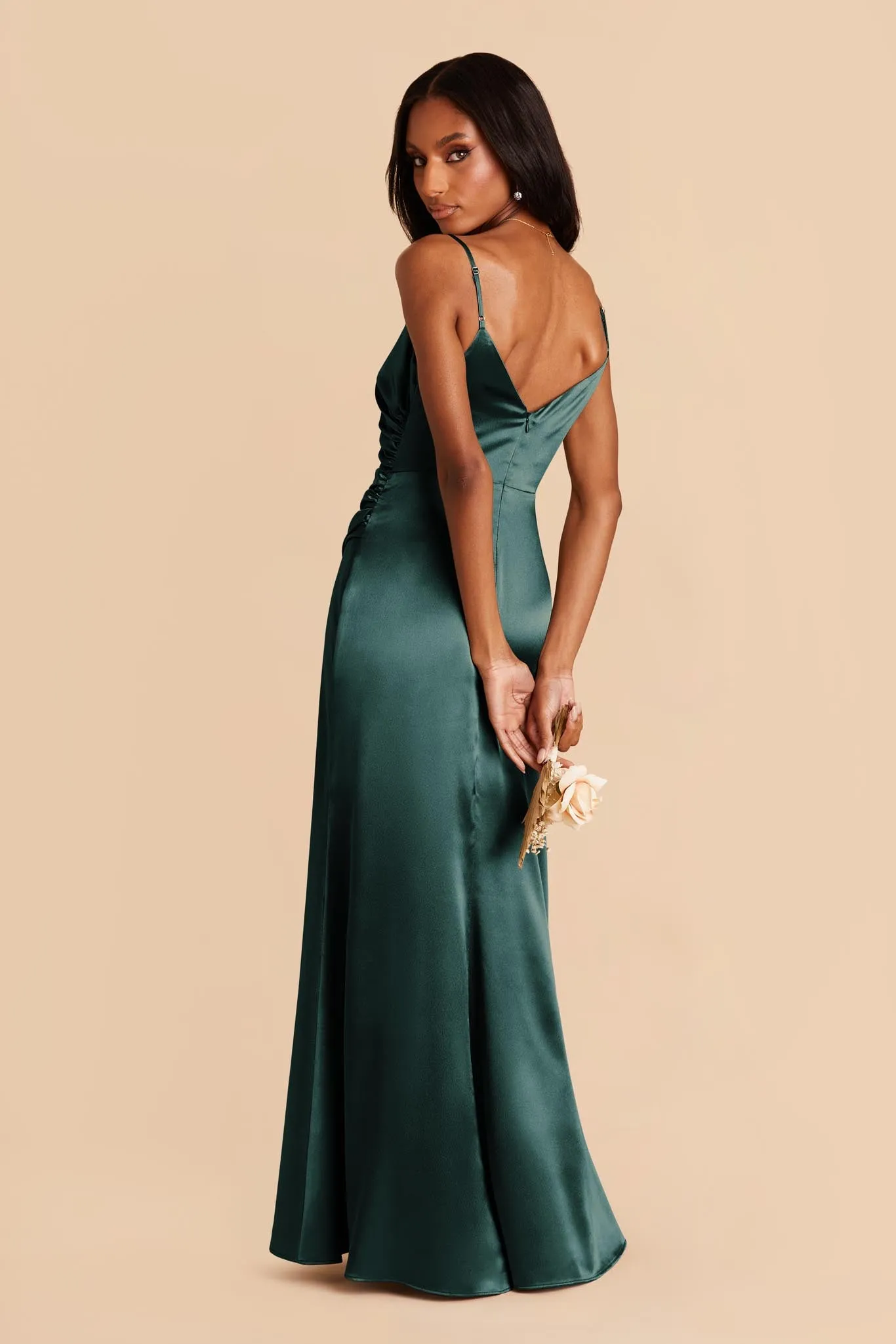 Catherine Shiny Satin Dress - Emerald sold by Birdy Grey product image thumbnail 4