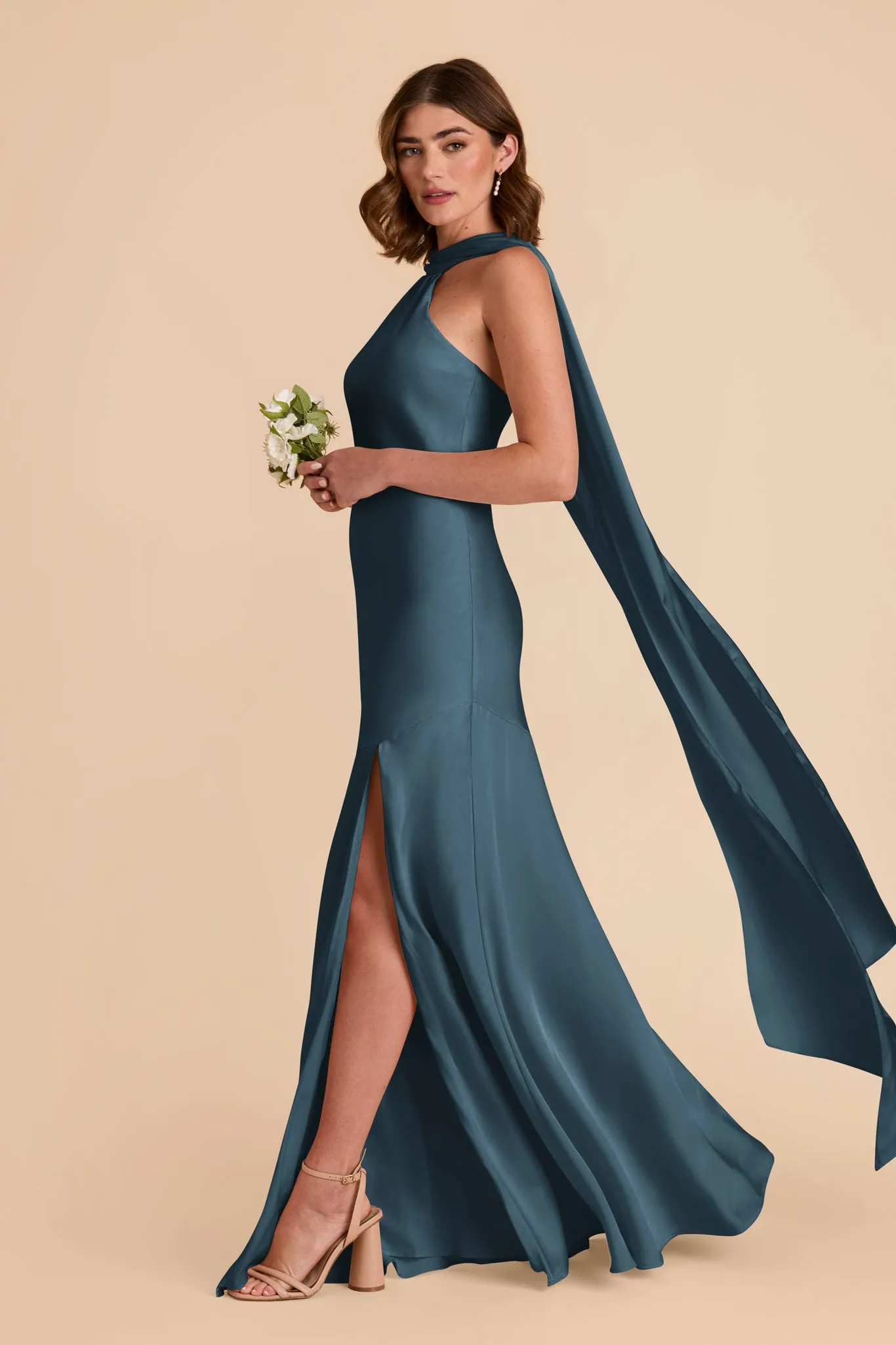 Eileen Matte Satin Dress - Dark Teal sold by Birdy Grey product image thumbnail 4