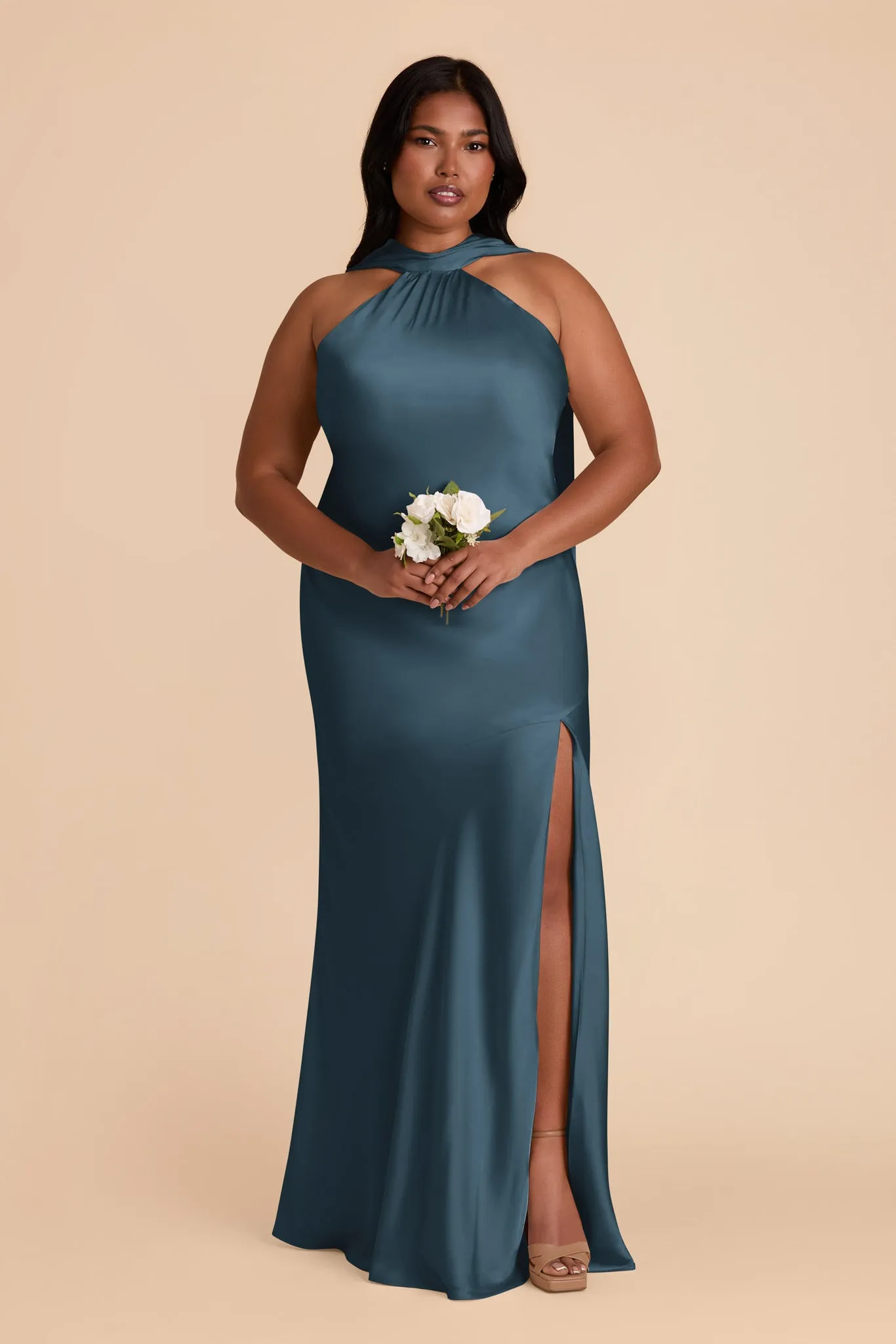 Eileen Matte Satin Dress - Dark Teal sold by Birdy Grey product image thumbnail 2