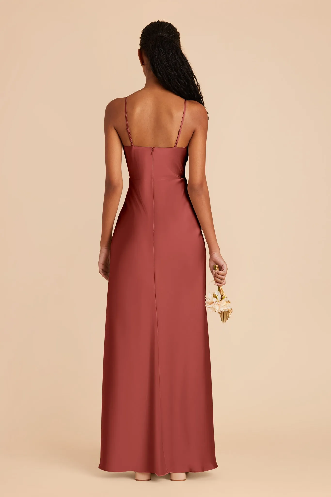 Lisa Long Matte Satin Dress - Spice sold by Birdy Grey product image thumbnail 5