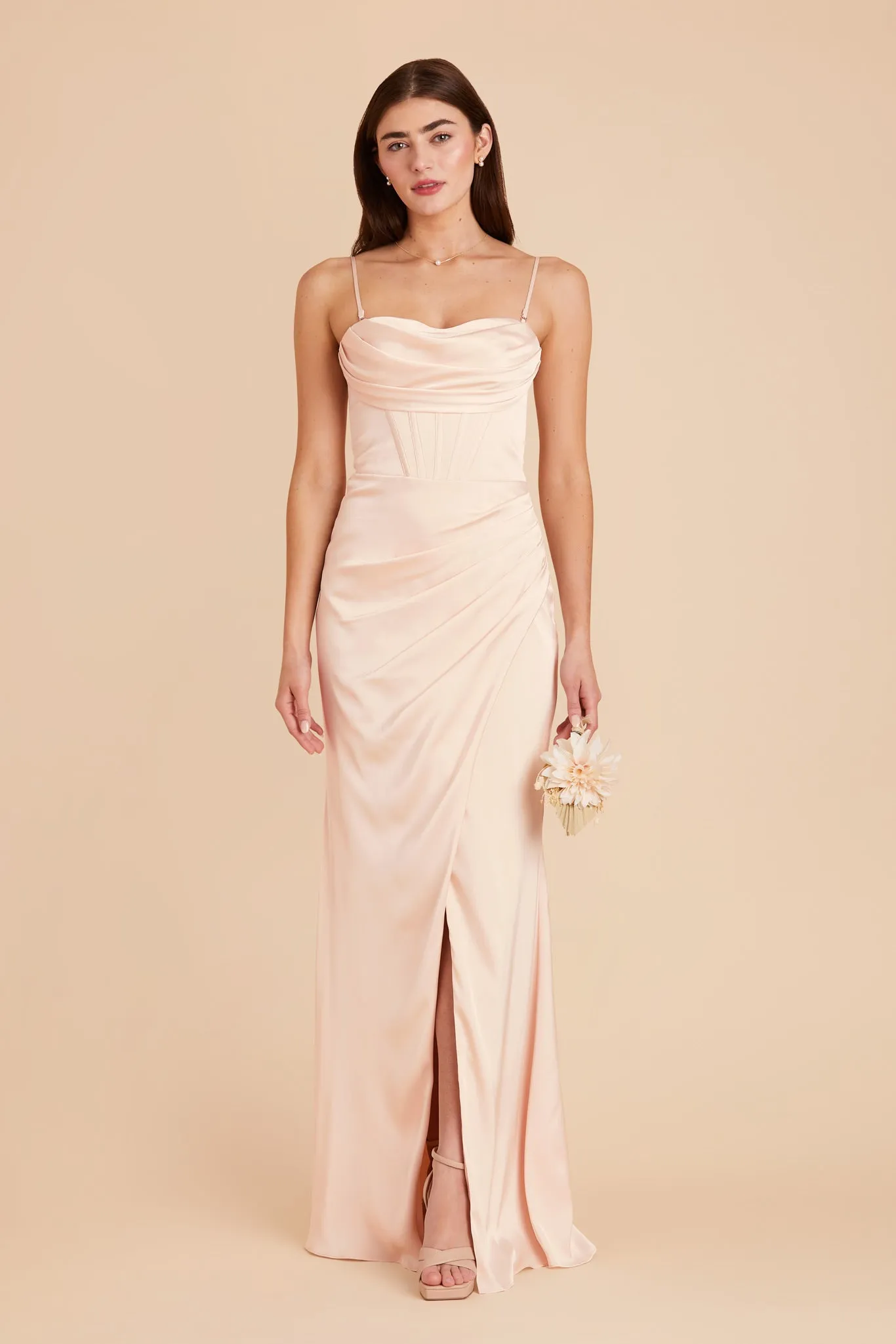 Carrie Matte Satin Dress - Champagne sold by Birdy Grey product image thumbnail 3