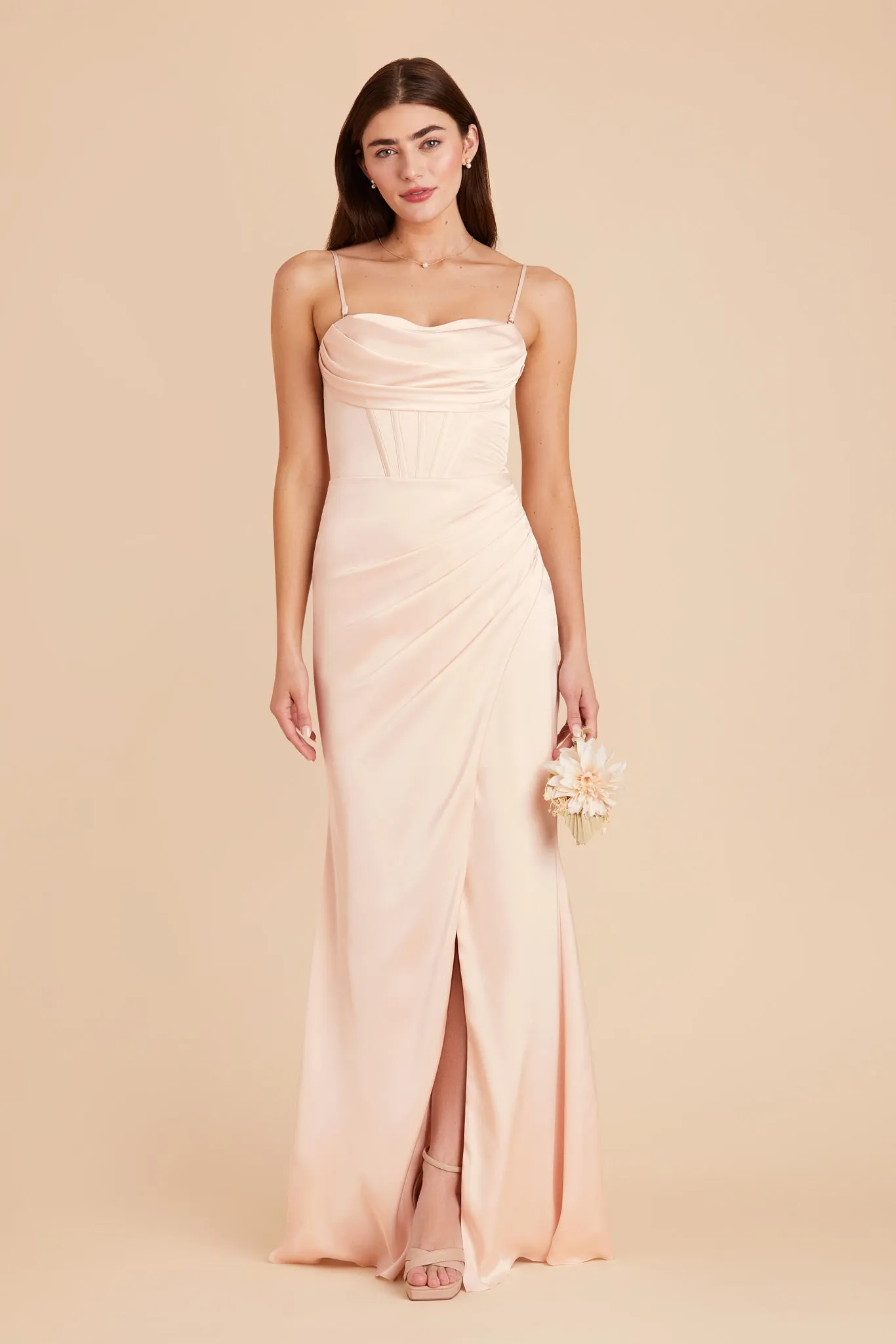 Carrie Matte Satin Dress - Champagne sold by Birdy Grey product image thumbnail 4