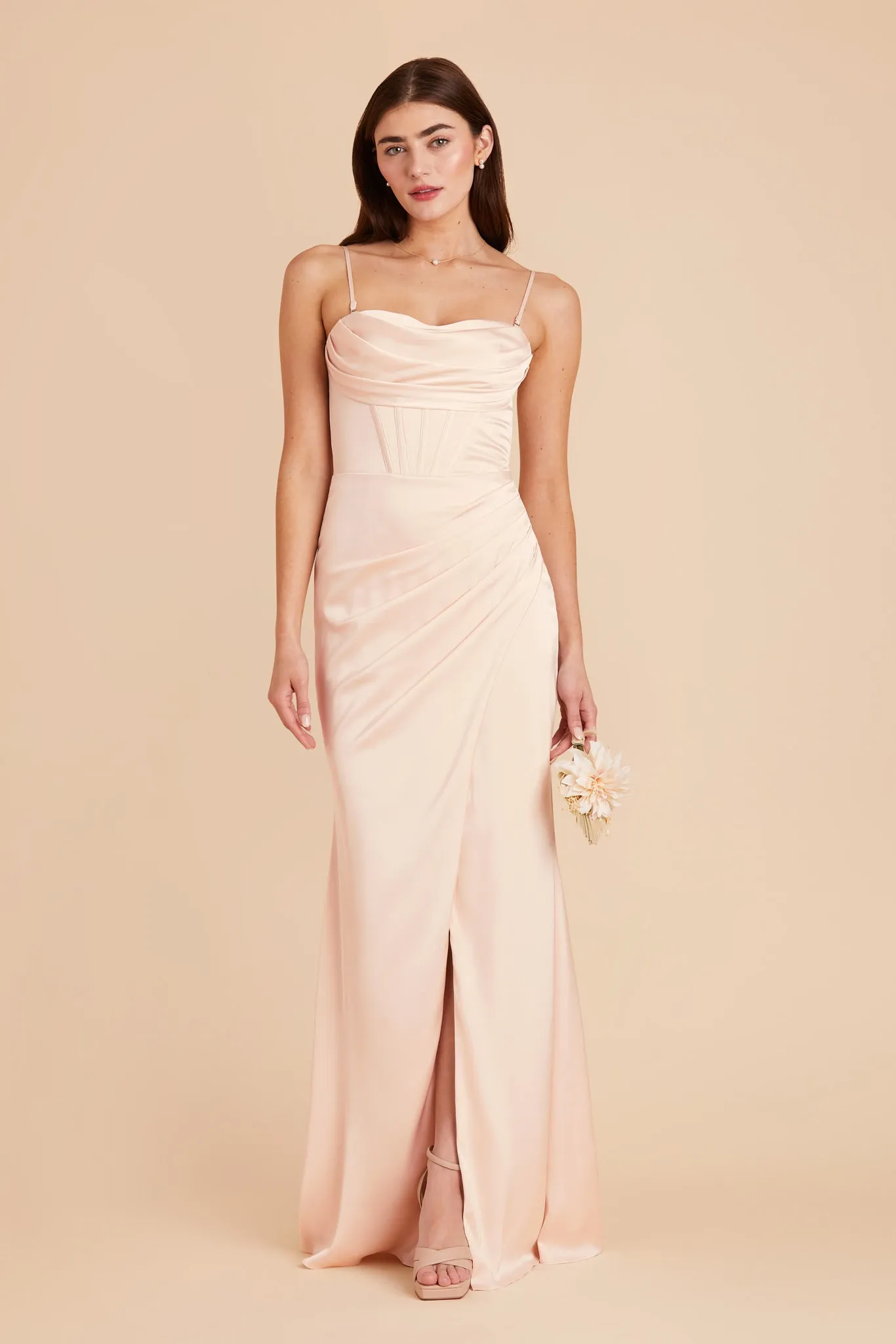 Carrie Matte Satin Dress - Champagne sold by Birdy Grey product image thumbnail 2