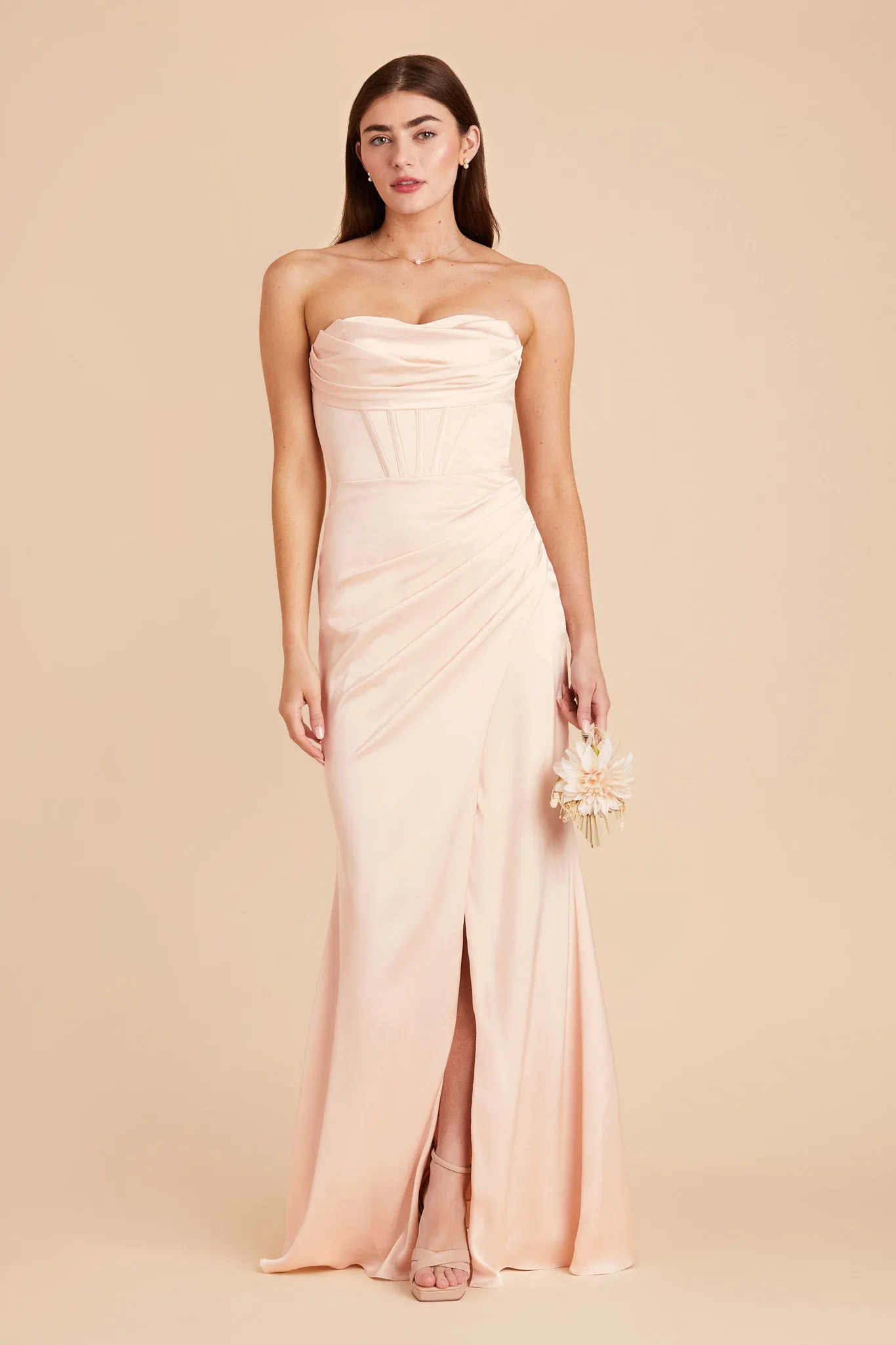 Carrie Matte Satin Dress - Champagne sold by Birdy Grey product image thumbnail 5