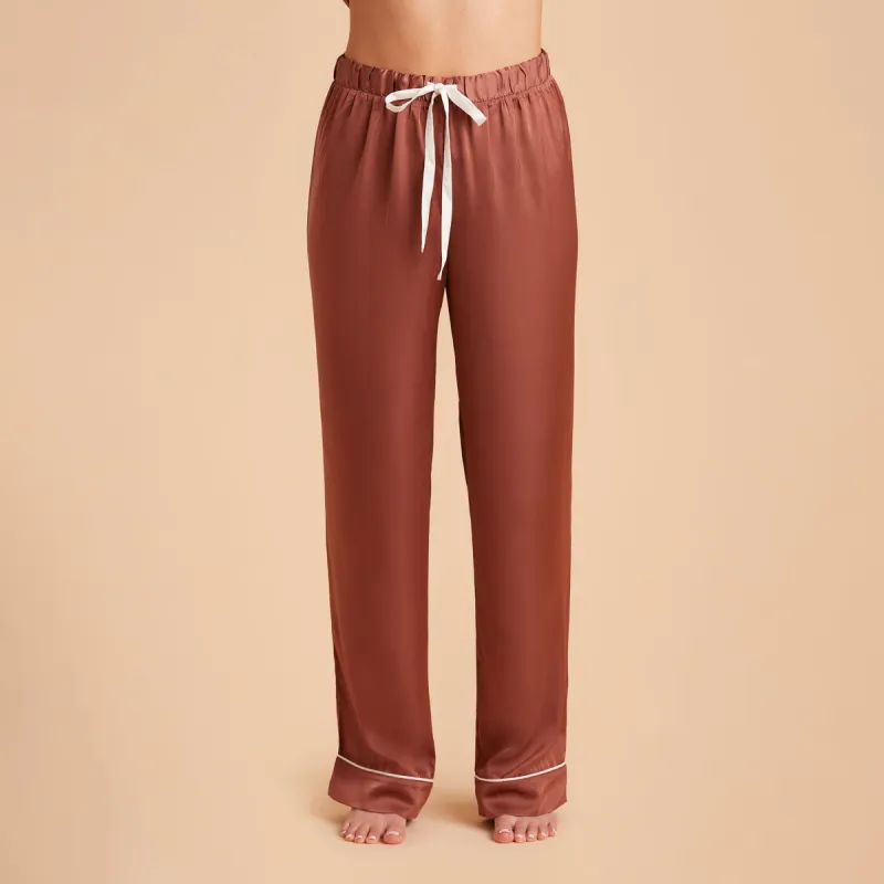 Jonny Satin Pajama Pants - Desert Rose sold by Birdy Grey