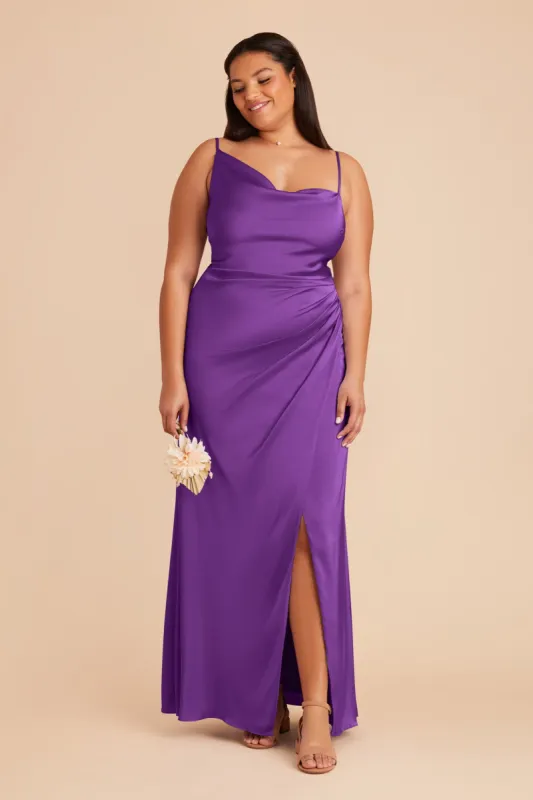 Jennifer Matte Satin Dress - Amethyst sold by Birdy Grey