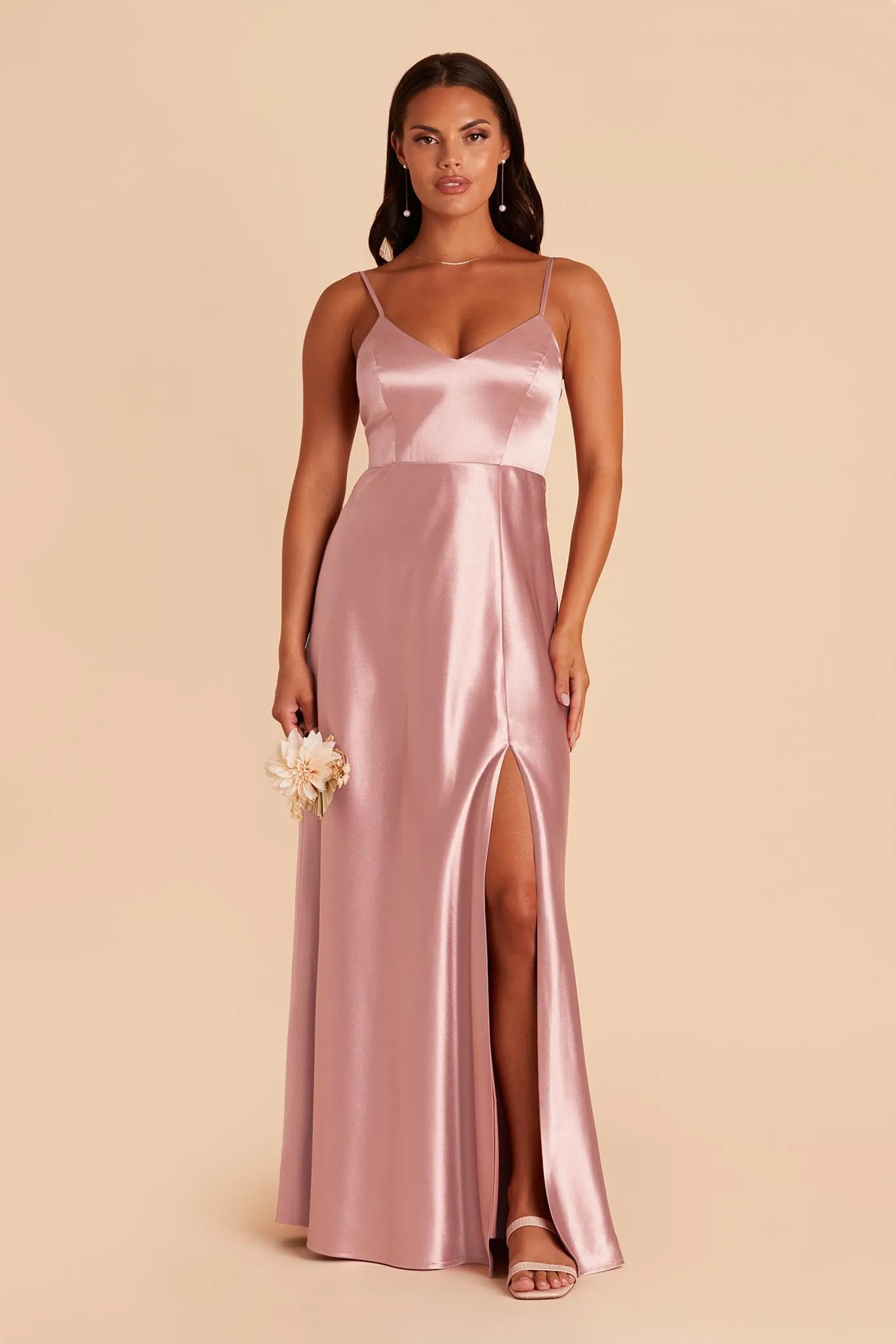 Jay Shiny Satin Dress - English Rose sold by Birdy Grey product image thumbnail 3