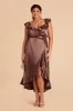 James Shiny Satin Midi Dress - Chocolate Brown sold by Birdy Grey