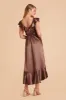 James Shiny Satin Midi Dress - Chocolate Brown sold by Birdy Grey