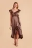 James Shiny Satin Midi Dress - Chocolate Brown sold by Birdy Grey
