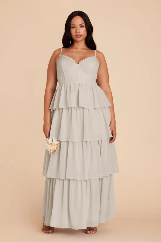 Lola Chiffon Dress - Dove Gray sold by Birdy Grey