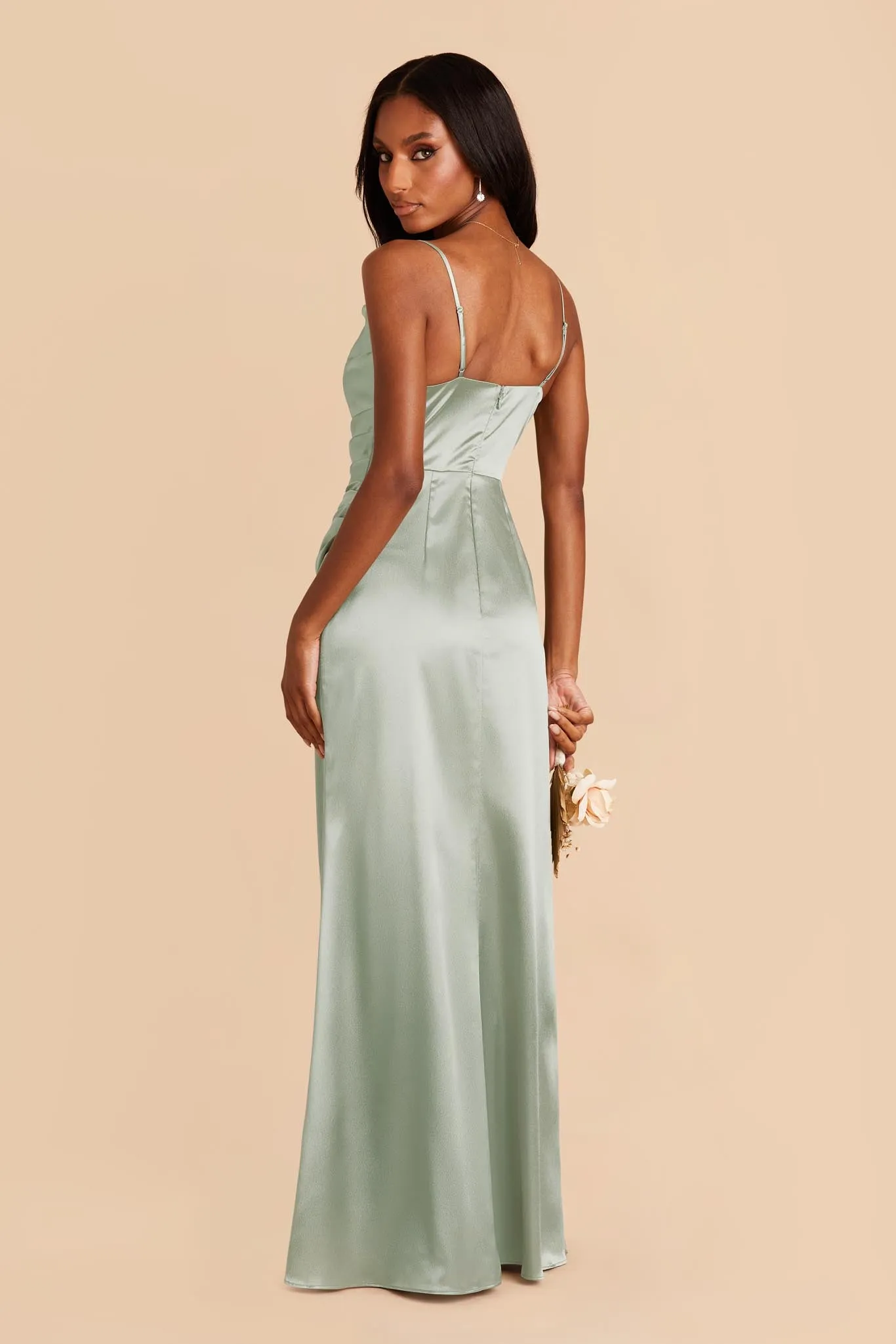 Lydia Shiny Satin Dress - Sage sold by Birdy Grey product image thumbnail 5