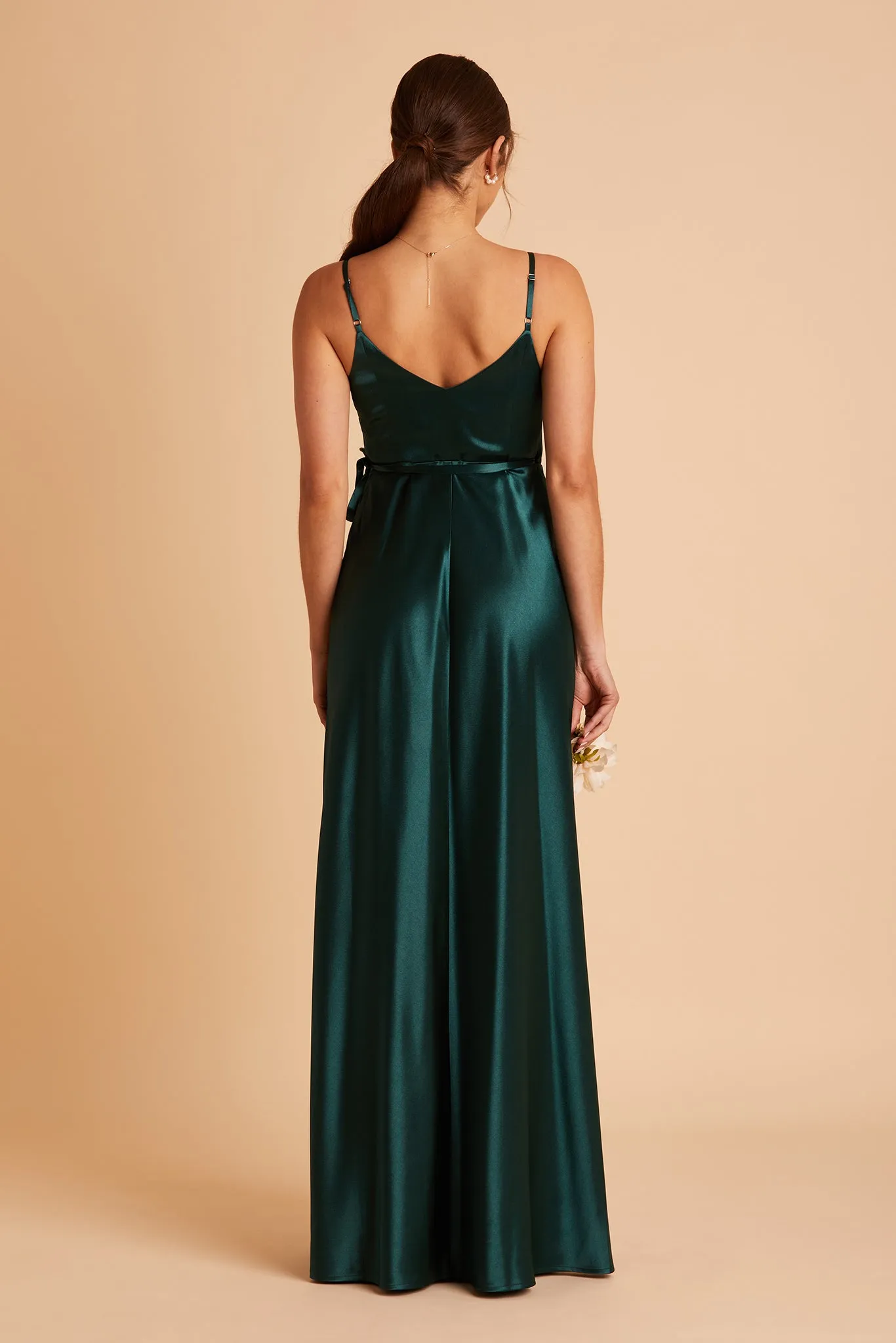 Cindy Shiny Satin Dress - Emerald sold by Birdy Grey product image thumbnail 3