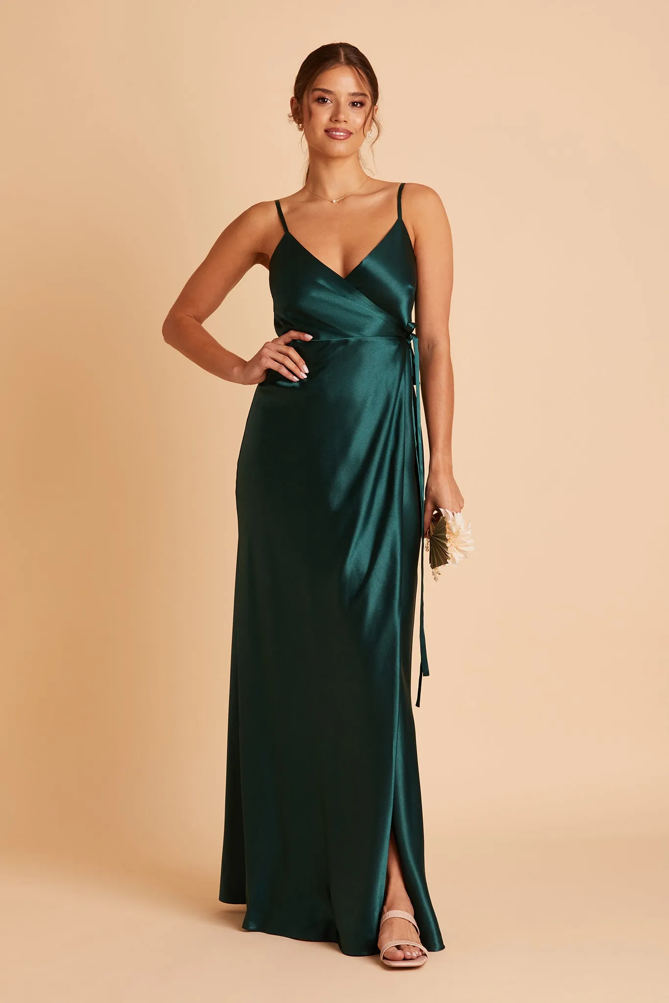 Cindy Shiny Satin Dress - Emerald sold by Birdy Grey product image thumbnail 5