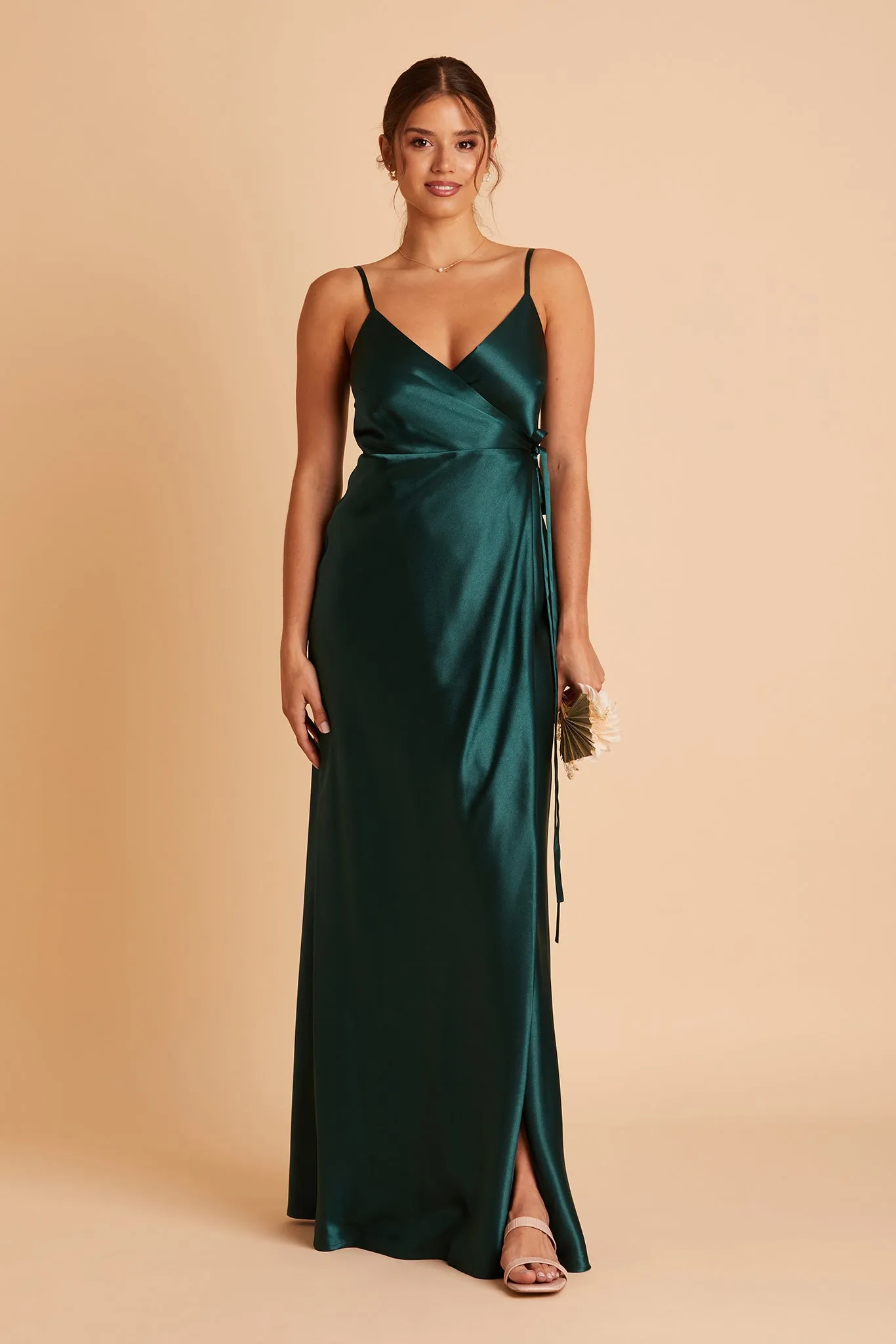 Cindy Shiny Satin Dress - Emerald sold by Birdy Grey product image thumbnail 2