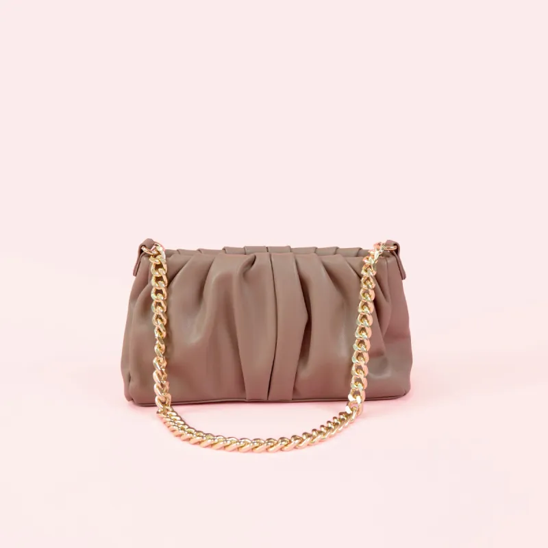 Ruched Handbag - Cocoa sold by Birdy Grey